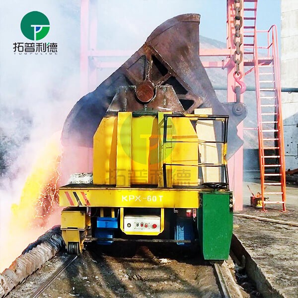 60 Ton Metallurgical Plant Copper Ladle Transfer Cart Battery Driven