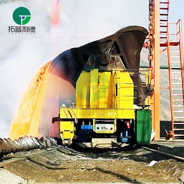 60 Ton Metallurgical Plant Copper Ladle Transfer Cart Battery Driven