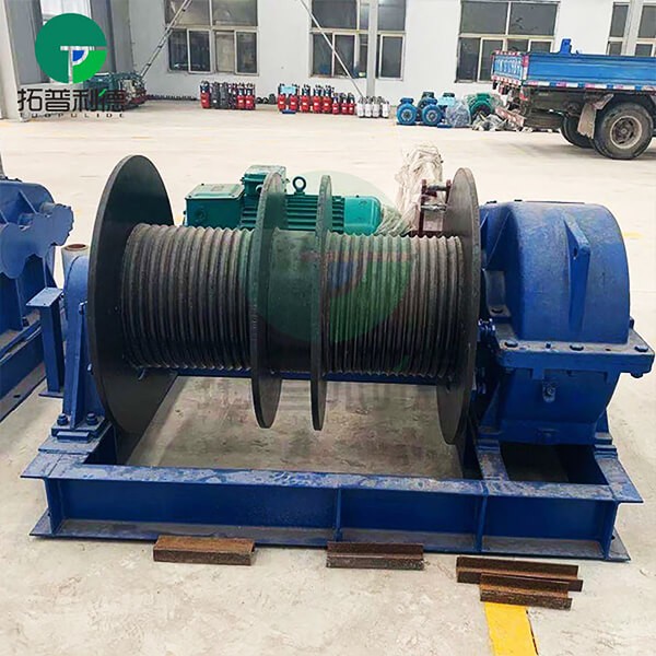 Belt Type Brake Rope Guide Double Drums Industrial Winch