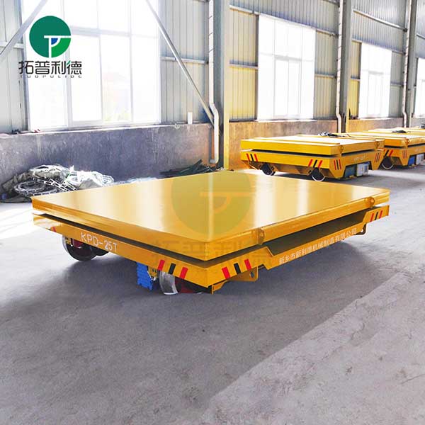 Foundry Material Handling Rail Guided Transfer Trolley With Lifting Deck