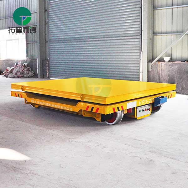 Foundry Material Handling Rail Guided Transfer Trolley With Lifting Deck