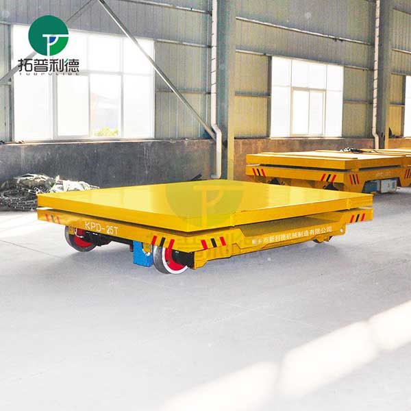 Foundry Material Handling Rail Guided Transfer Trolley With Lifting Deck