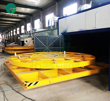 Sand Blasting Room Transfer Carts With Rotary Table 