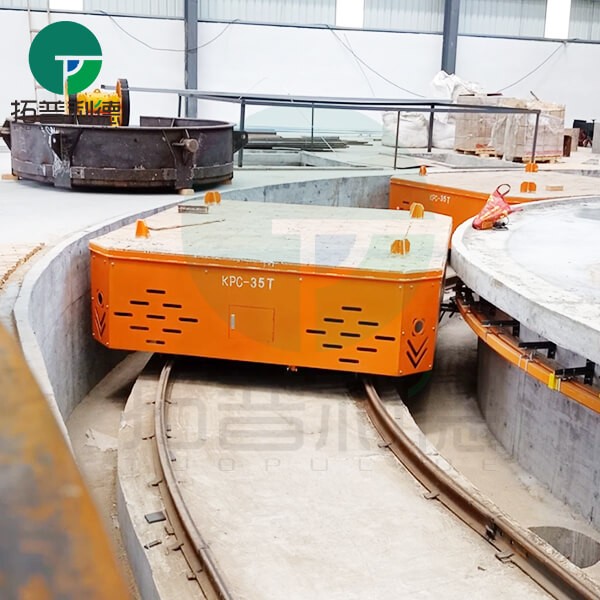 35T Busbar Powered Rail Turning Transfer Cart For Ring Production Line