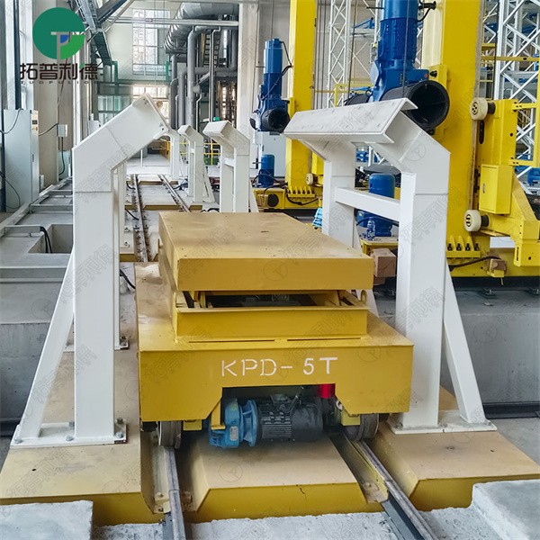 Scissor Lifting Coil Rail Transfer Trolley With Turntable