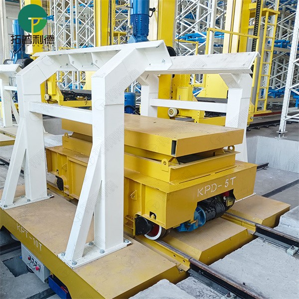 Scissor Lifting Coil Rail Transfer Trolley With Turntable