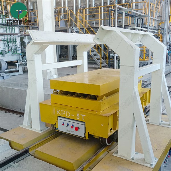 Scissor Lifting Coil Rail Transfer Trolley With Turntable