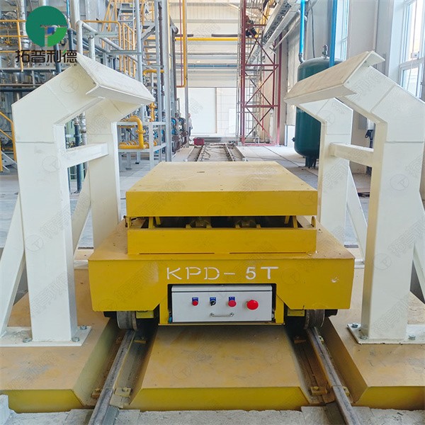 Scissor Lifting Coil Rail Transfer Trolley With Turntable