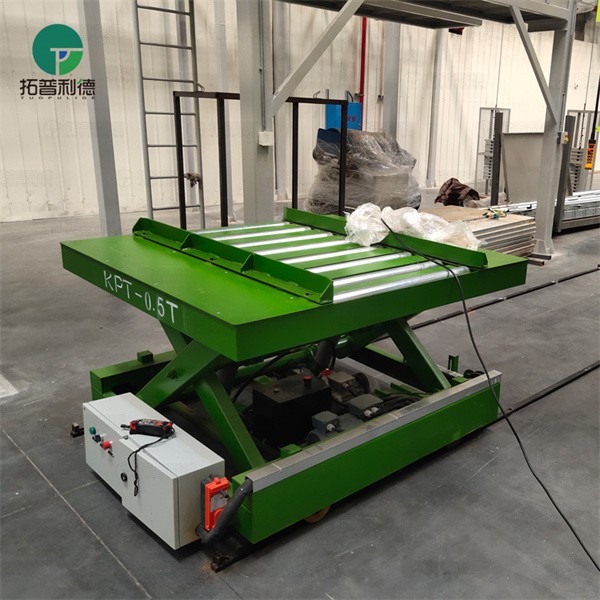 0.5T Warehouse Scissor Lift Rail Electric Transfer Cart