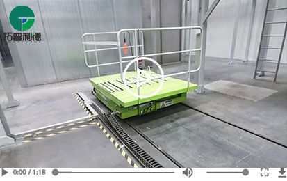 Customized Scissor Lifting Rail Transfer Cart with Roller