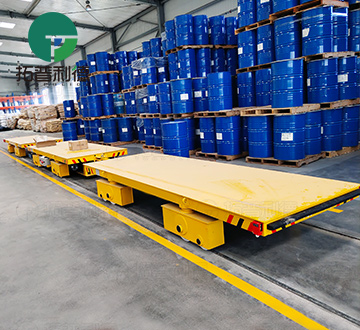Application of Non Powered Rail Transfer Cart in Building Materials Warehousing Center