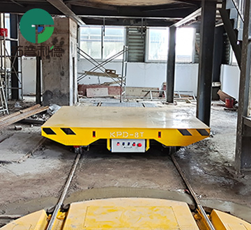 8 Tons Motorized Rail Transfer Cart with Turntable at The Construction Site