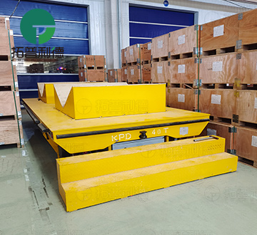 40 Tons Rail Transport Cart with V Support Bracket in Workshop