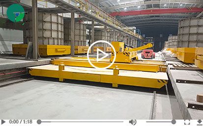 35 Tons Turntable Rail Transfer Cart with Automatic Towing Hook