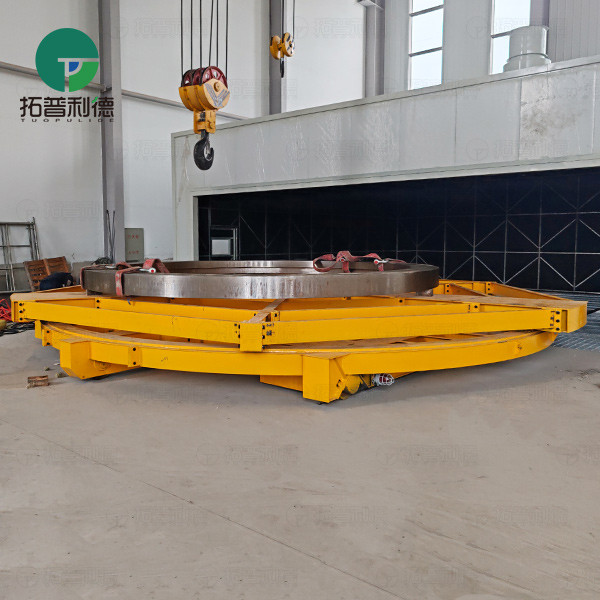 Large Capacity Turning Rail Transfer Cart for Blasting Room