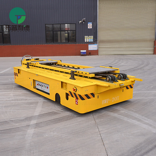 Roller Conveyor Battery Trackless Transfer Cart with Hydraulic Support