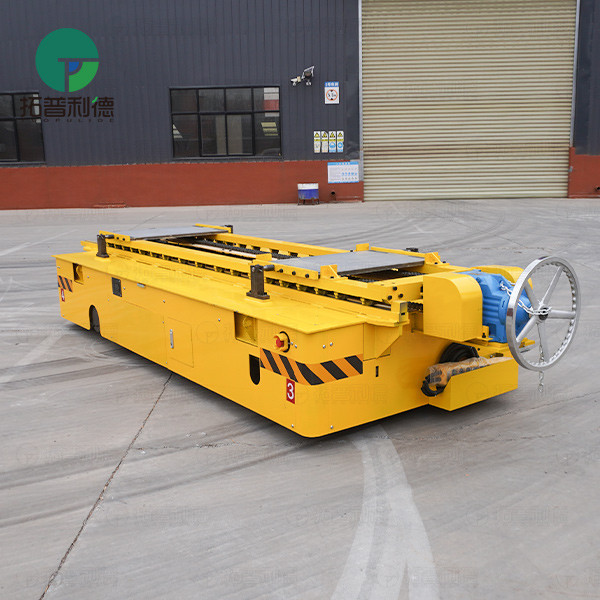 Roller Conveyor Battery Trackless Transfer Cart with Hydraulic Support