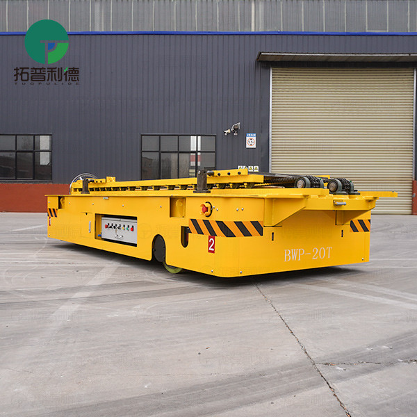 Roller Conveyor Battery Trackless Transfer Cart with Hydraulic Support