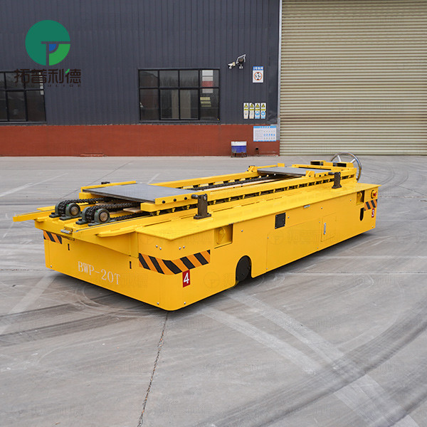 Roller Conveyor Battery Trackless Transfer Cart with Hydraulic Support