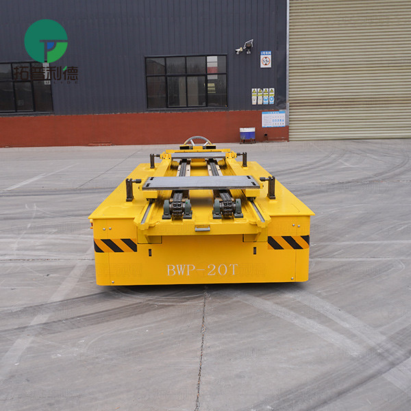 Roller Conveyor Battery Trackless Transfer Cart with Hydraulic Support