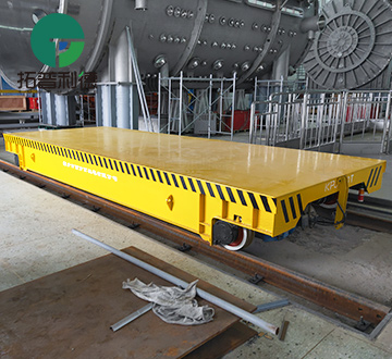 20 Tonne Electric Rail Transfer Cart in Painting Room for Structural Components Handling
