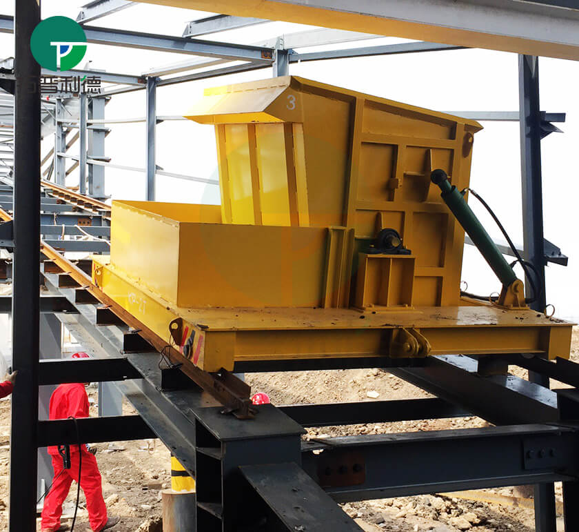 Self-Dumping Transfer Carts With Tilting Device,Rail Transfer Cart,Winch Pulled Rail Carts