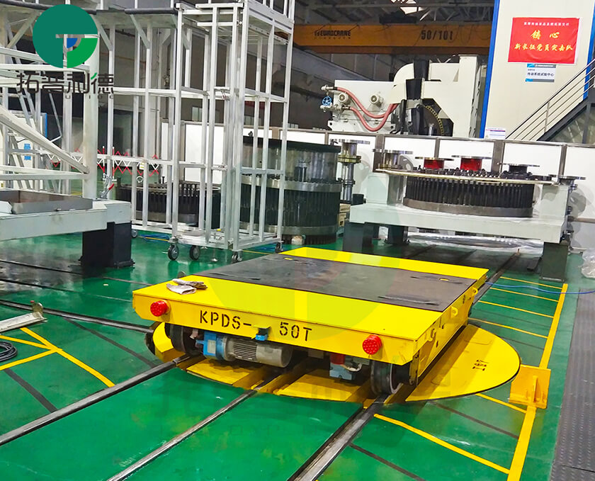 rail turntable transfer cart,warehouse material handling trolley,rail transfer carts