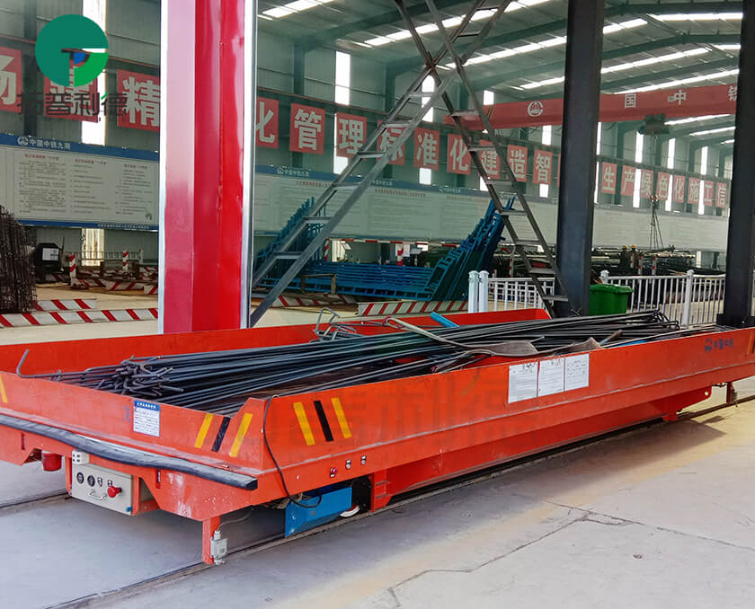 DC Motor Transfer Carts,Workshop Battery Operated Cart,Rail Guided Flat Trolley